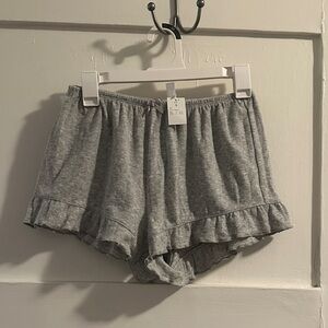 Wild Fable Gray Ruffle Hem Pajama Shorts